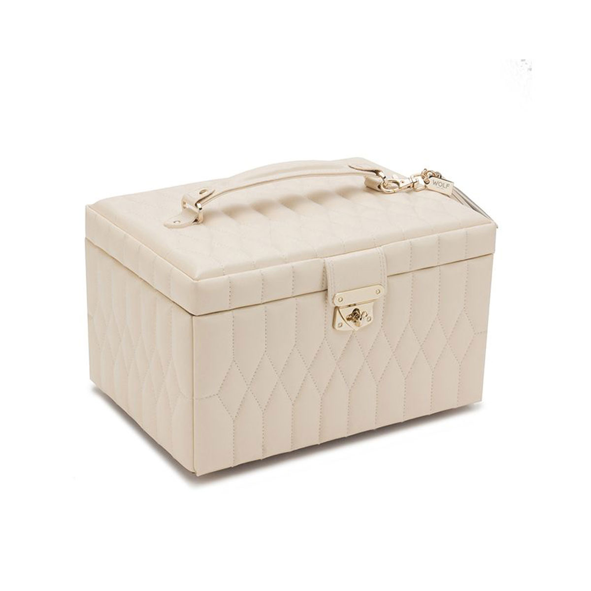 WOLF Caroline Medium Jewelry Case, Ivory
