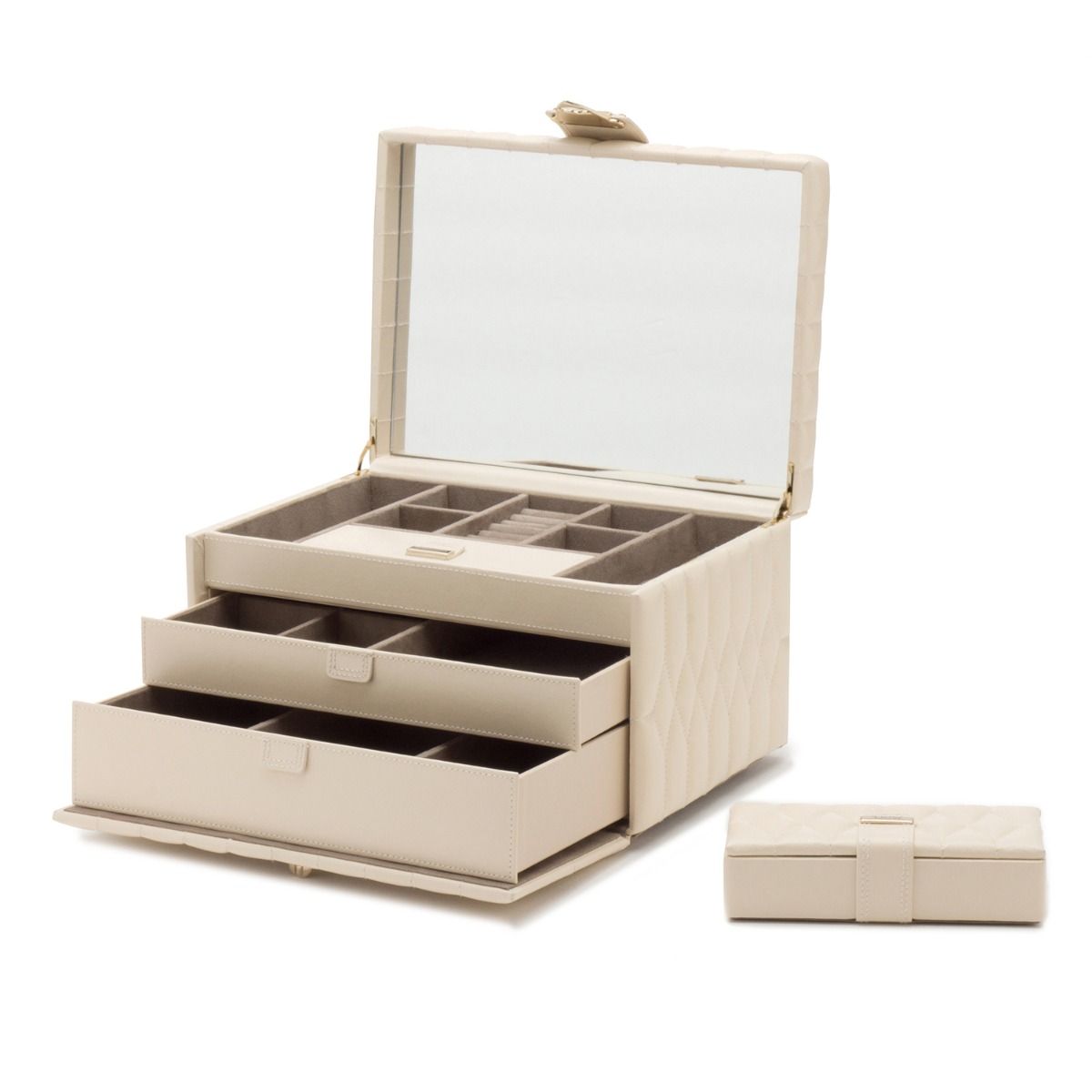 WOLF Caroline Medium Jewelry Case, Ivory