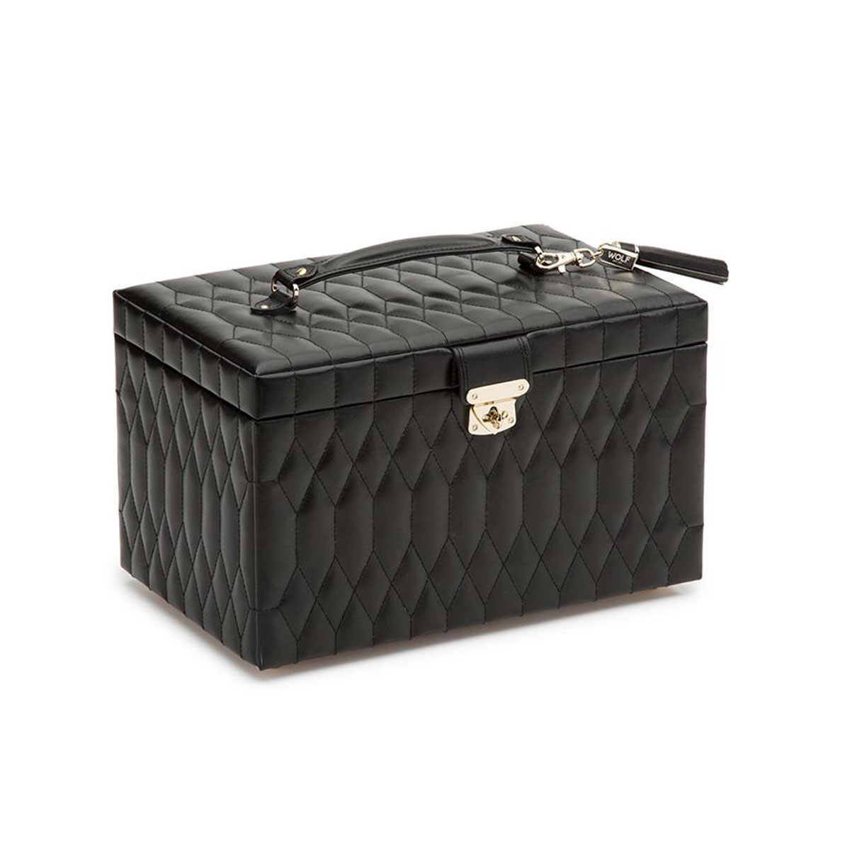 WOLF Caroline Large Jewelry Case, Black