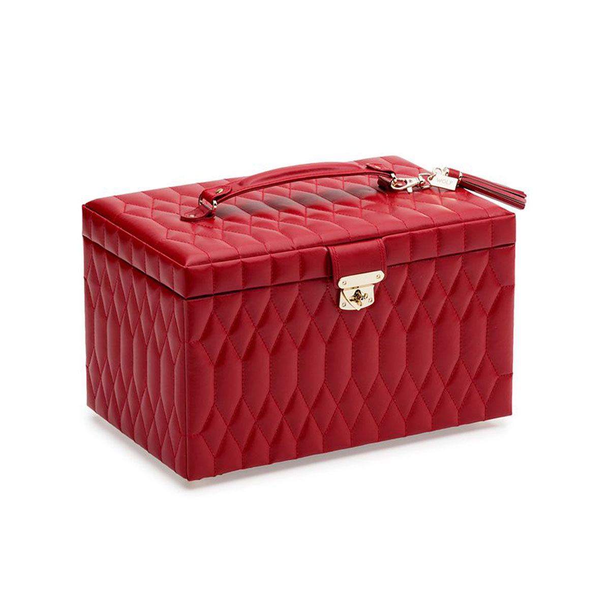 WOLF Caroline Large Jewelry Case, Red