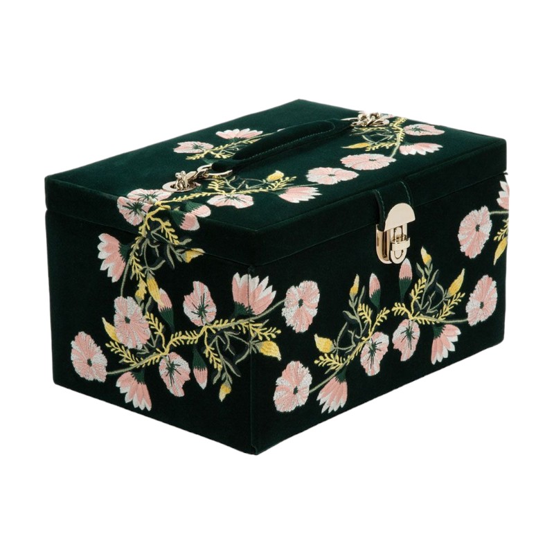 Wolf Zoe Medium Jewelry Box, Forest Green