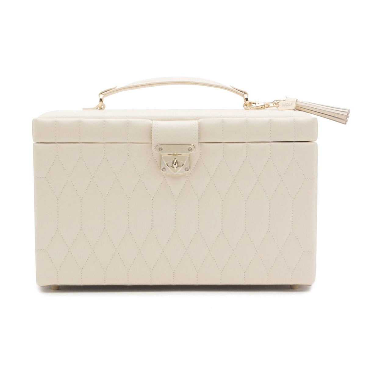 WOLF Caroline Ivory Jewelry Case, Large