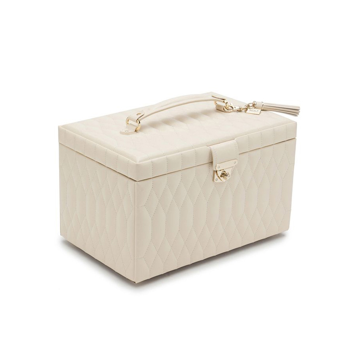 WOLF Caroline Ivory Jewelry Case, Large