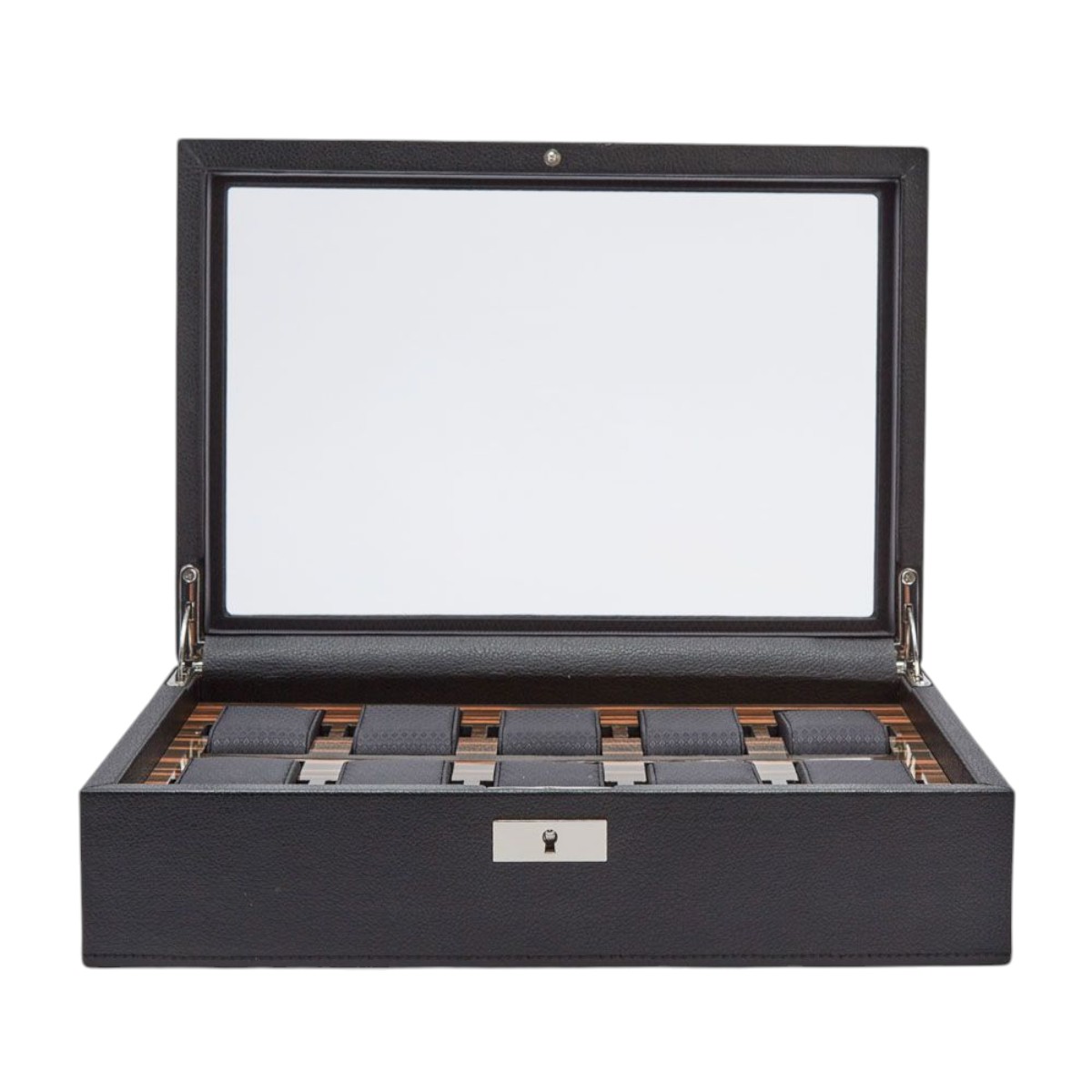 WOLF Roadster 10 Piece Watch Box, Black