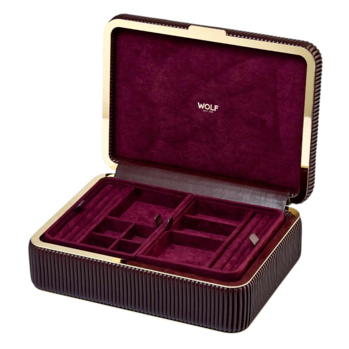 WOLF Bella Medium Jewelry Box, Bordeaux