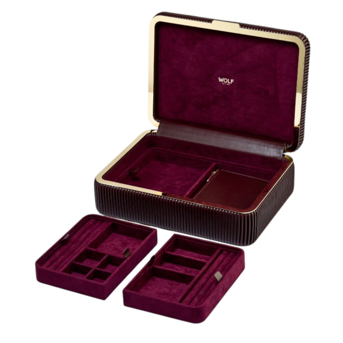 WOLF Bella Medium Jewelry Box, Bordeaux