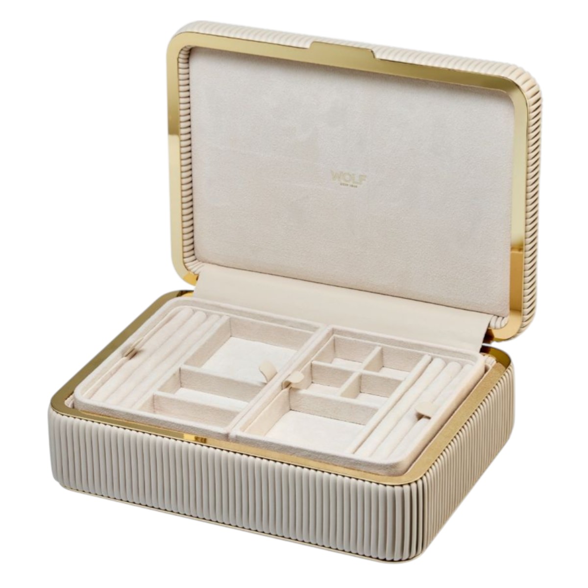 WOLF Bella Medium Jewelry Box, Bone