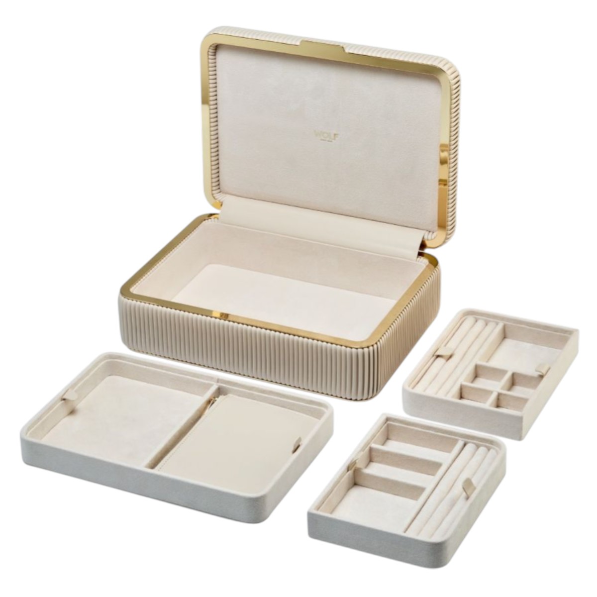 WOLF Bella Medium Jewelry Box, Bone