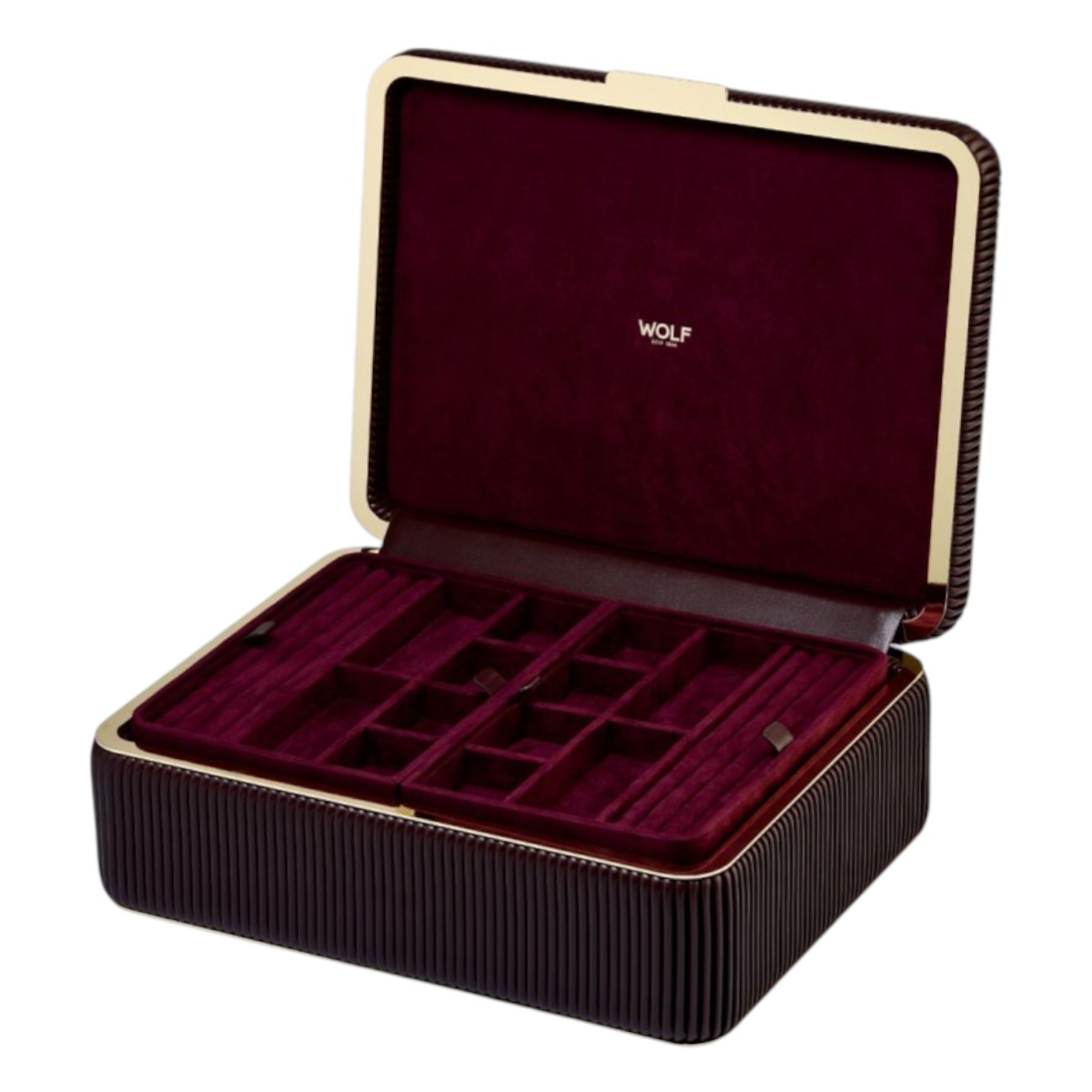 WOLF Bella Large Jewelry Box, Bordeaux