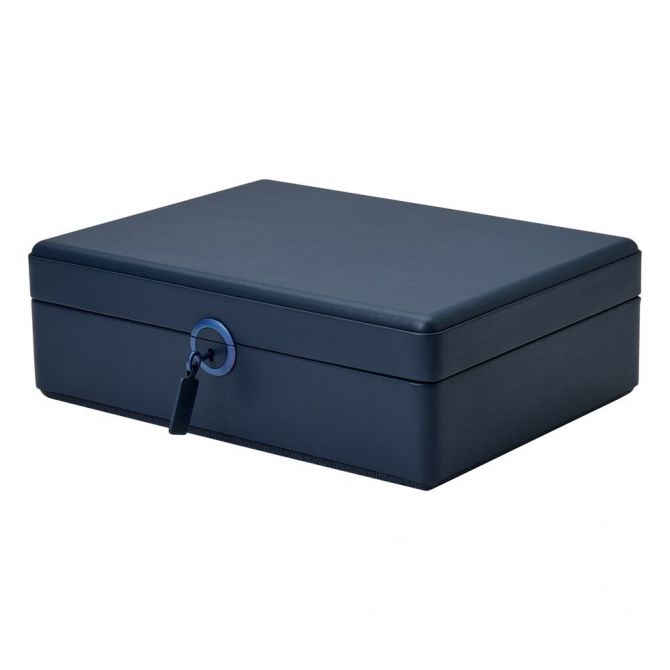 WOLF Earth 5 Piece Watch Box With Storage, Midnight Blue