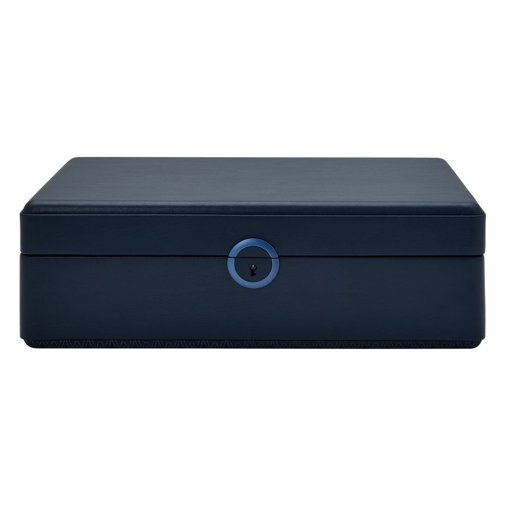 WOLF Earth 5 Piece Watch Box With Storage, Midnight Blue
