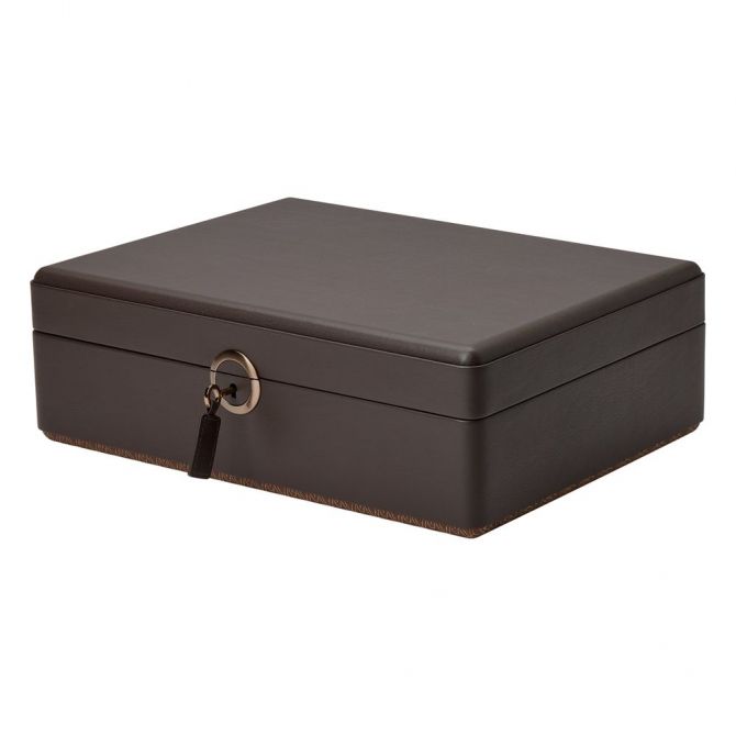WOLF Earth 5 Piece Watch Box With Storage, Coffee
