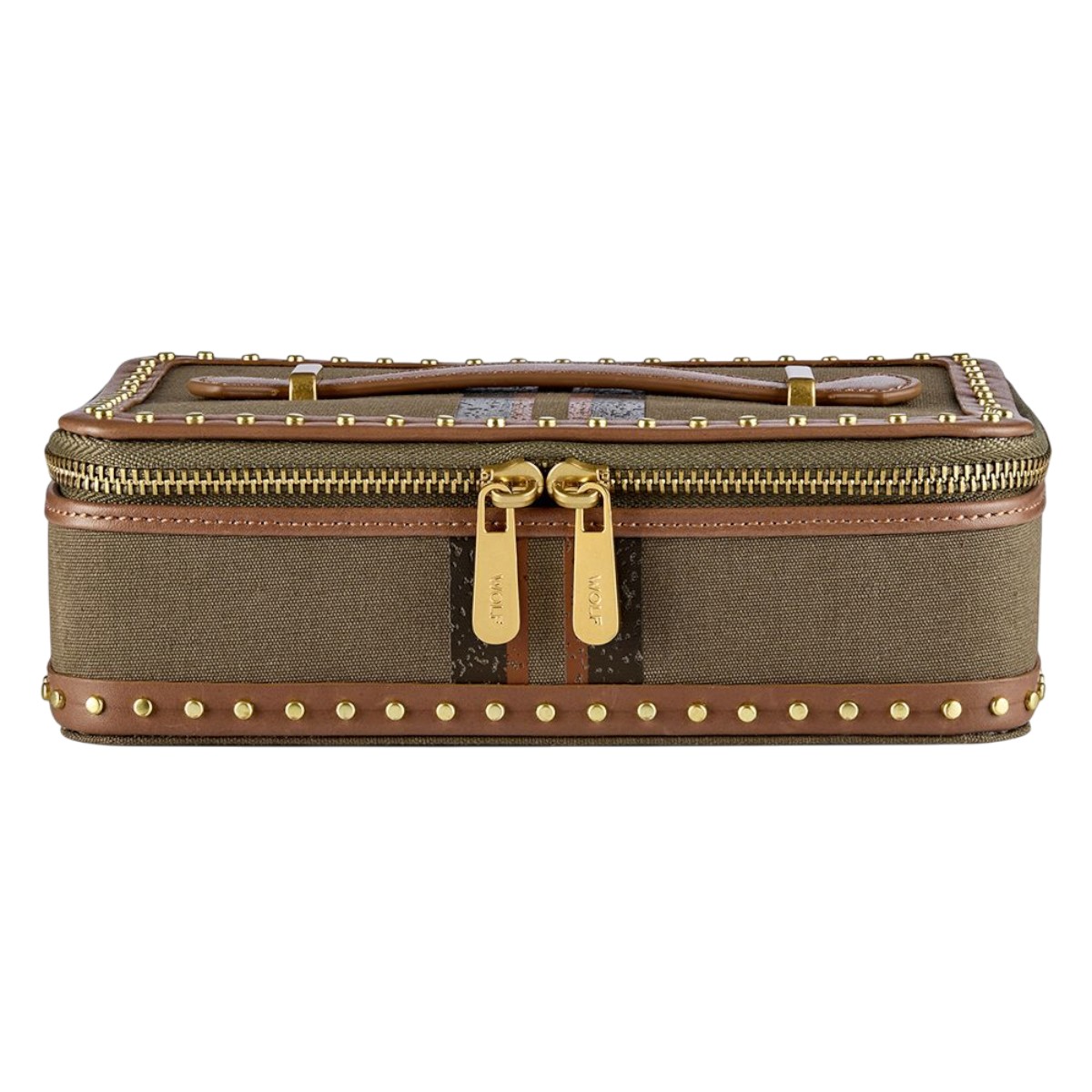 WOLF Ida Travel Zip Jewelry Case, Khaki