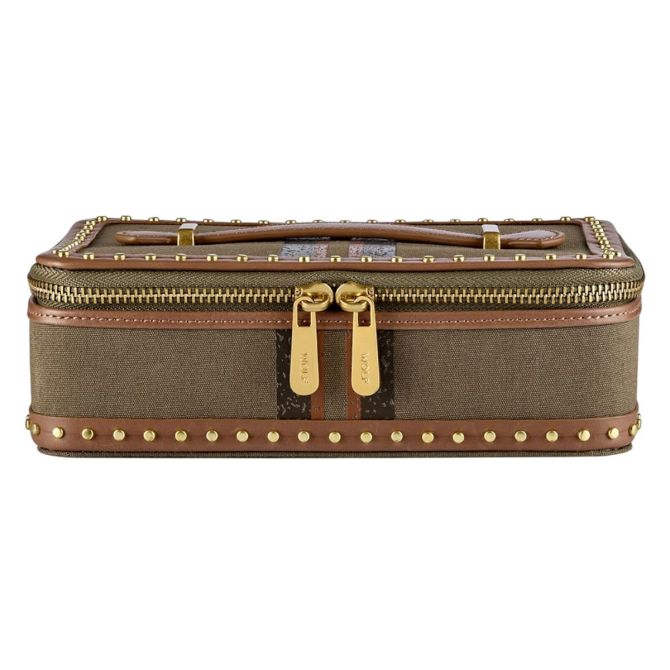 WOLF Ida Travel Zip Jewelry Case, Khaki