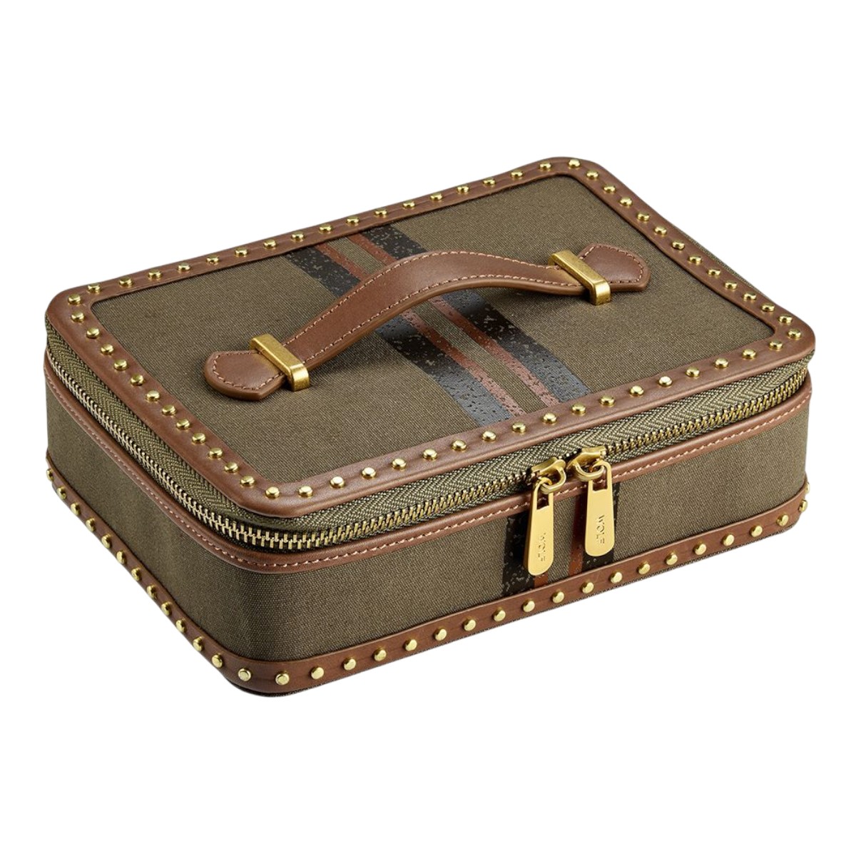 WOLF Ida Travel Zip Jewelry Case, Khaki