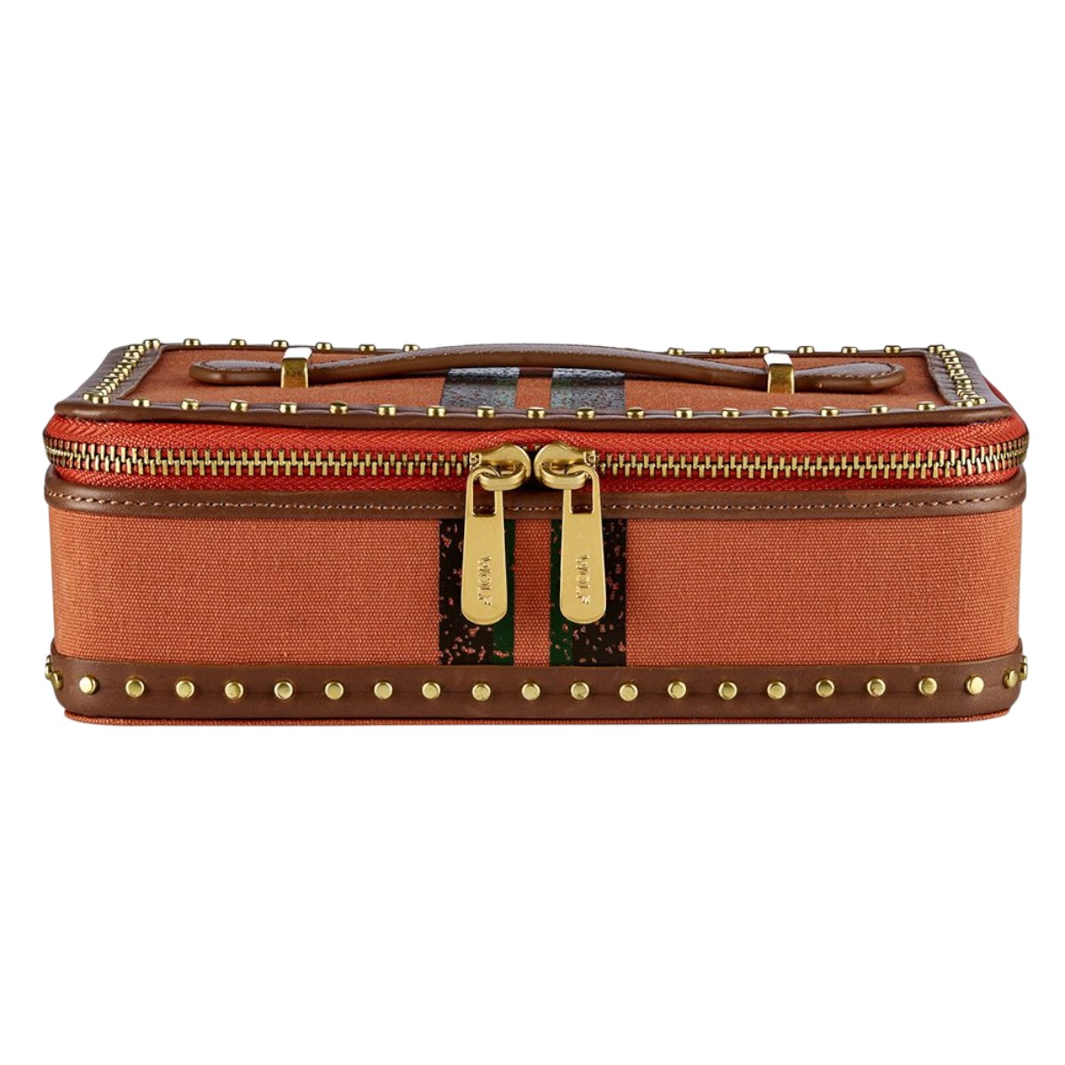 WOLF Ida Tavel Zip Jewelry Case, Orange