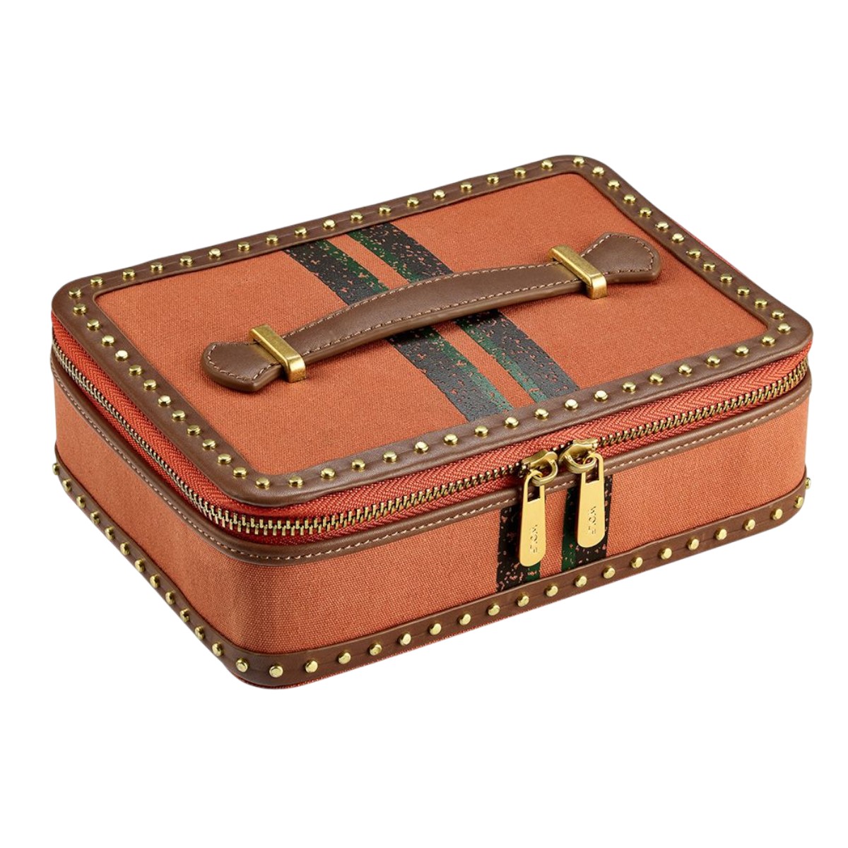 WOLF Ida Tavel Zip Jewelry Case, Orange