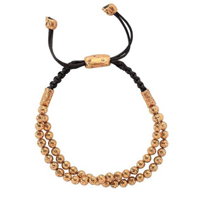 John Varvatos Brass Distressed Double Strand Bracelet