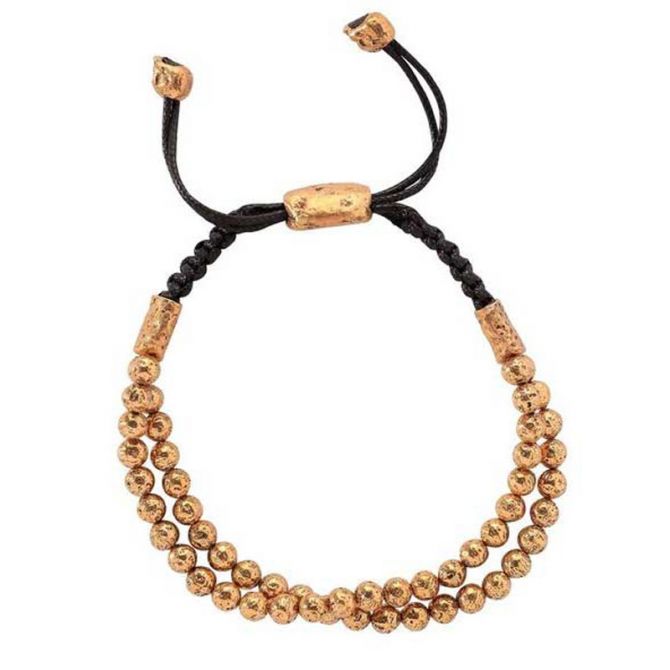 John Varvatos Brass Distressed Double Strand Bracelet