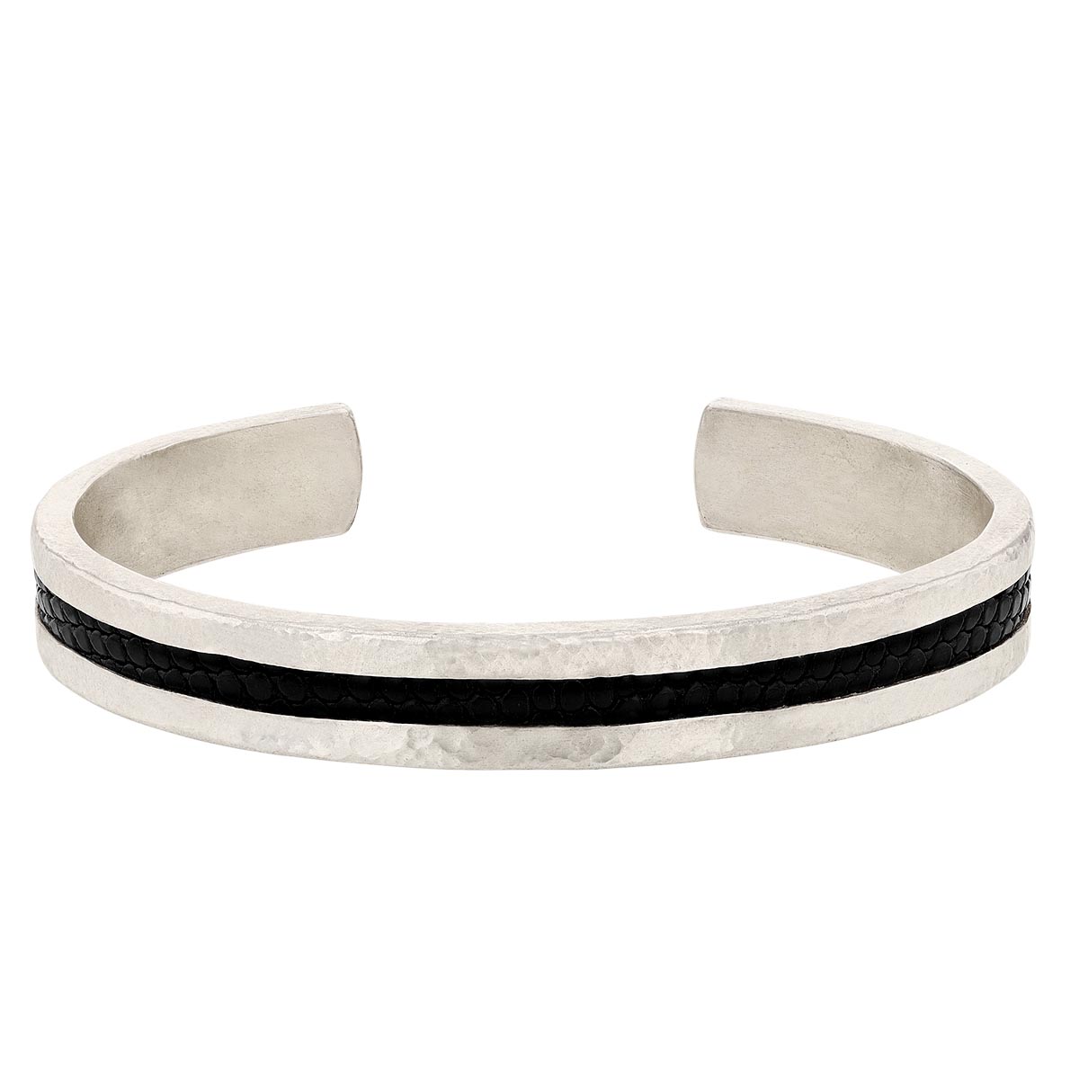 John Varvatos Sterling Silver Exotic Iguana Cuff Bracelet