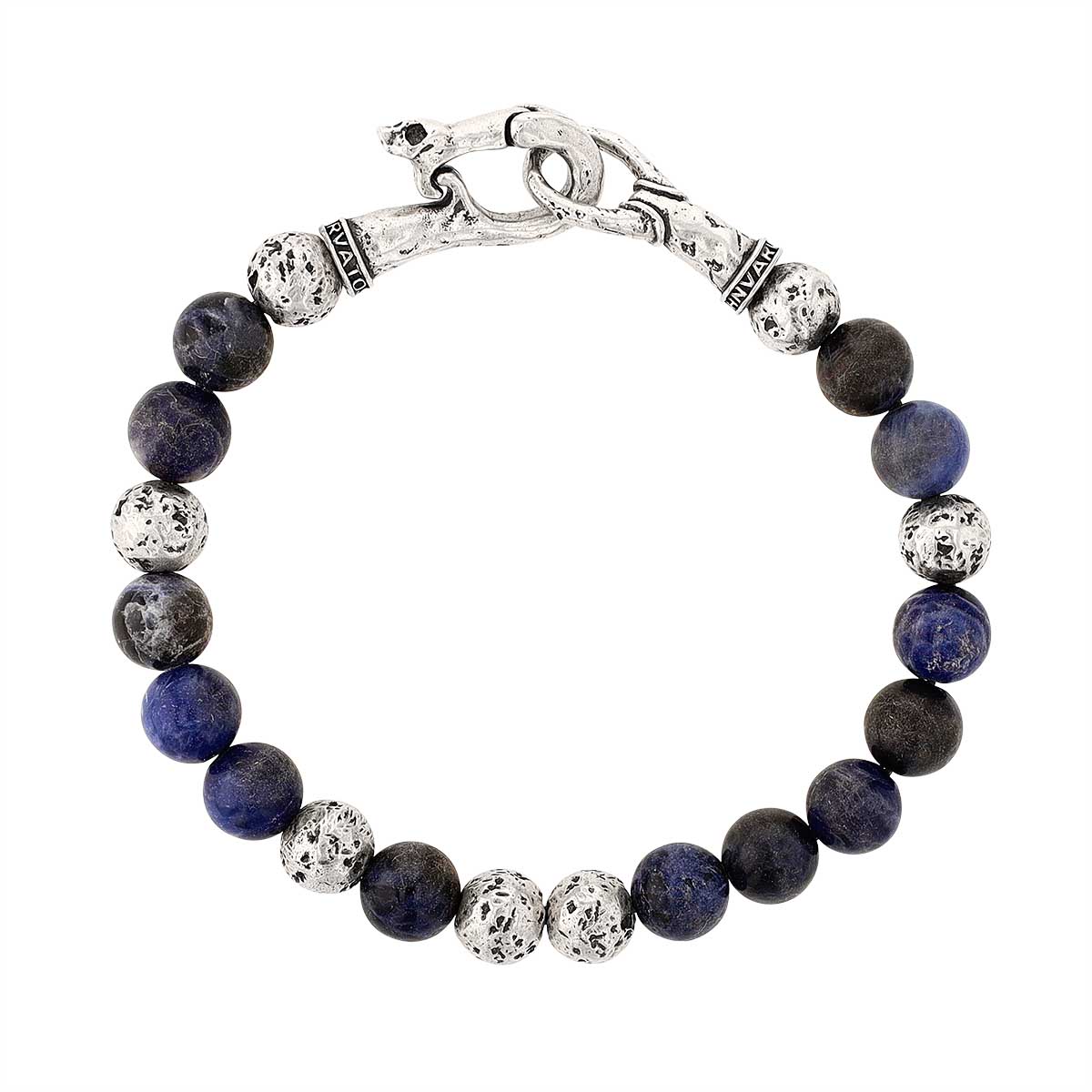 John Varvatos Artisanal Sterling Silver & Sodalite Bead Bracelet