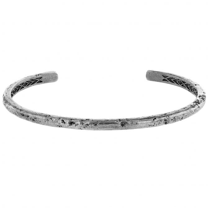 John Varvatos Distressed Silverplate Open Cuff Bracelet