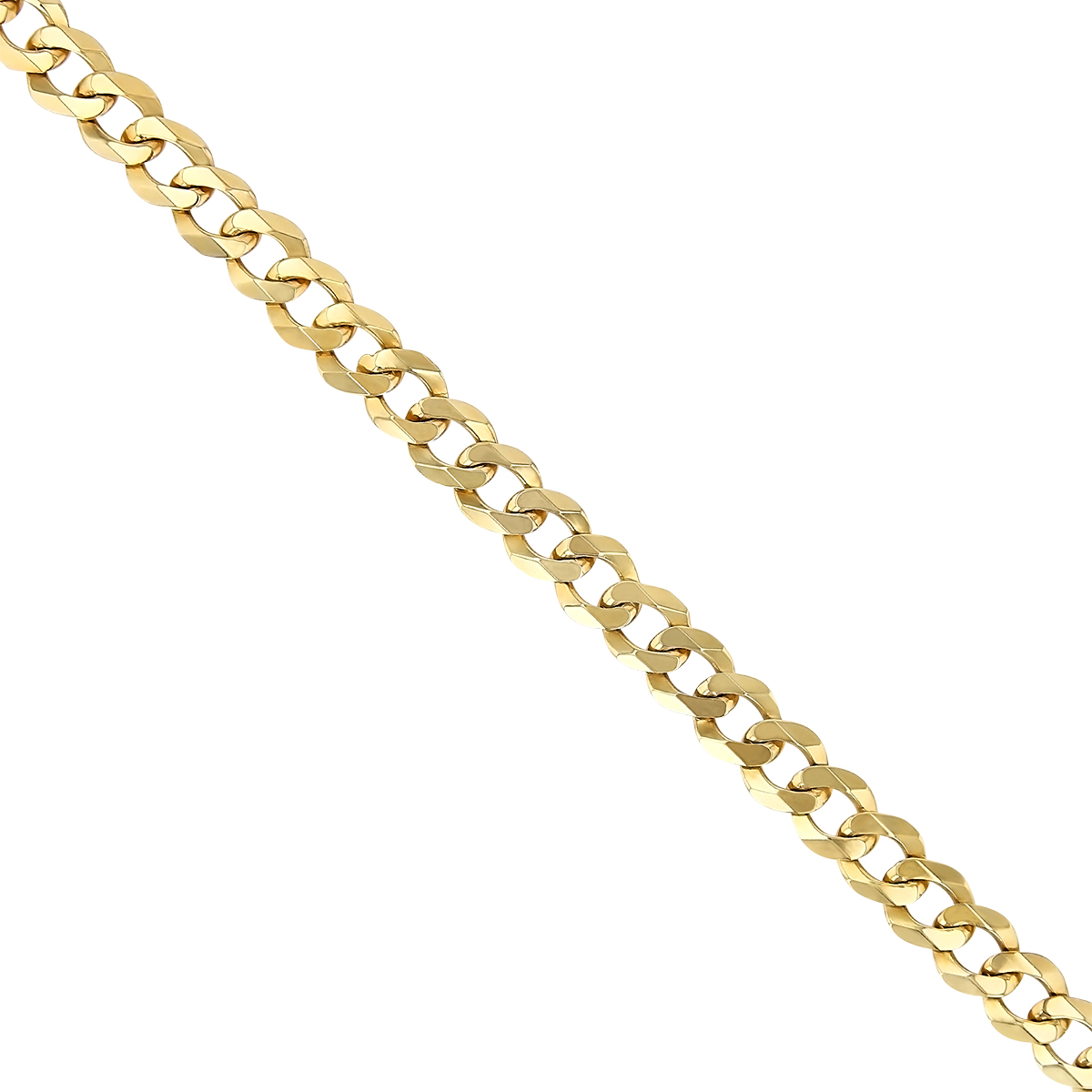 Yellow Gold Curb Link Men's Bracelet, 8.5