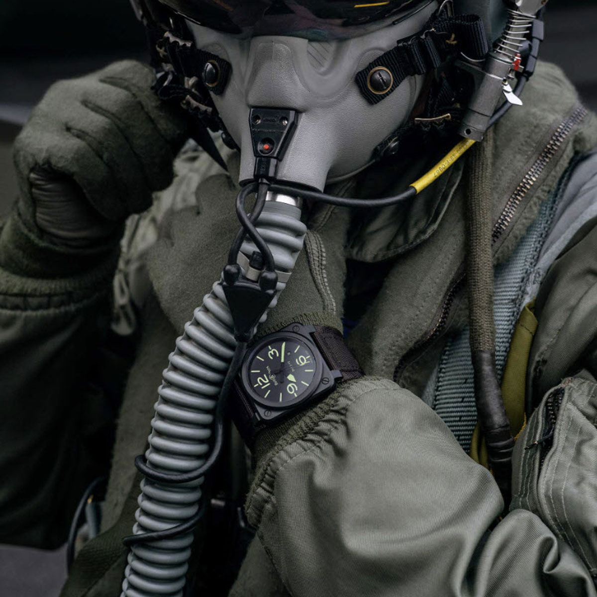 BR 03-92 Nightlum 42mm Men's Watch, Matte Black Dial