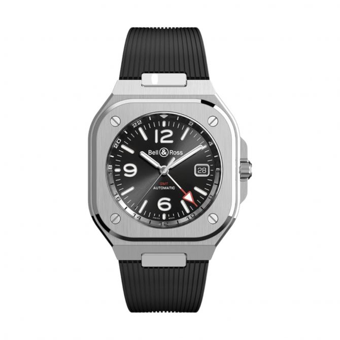 BR 05 GMT 41mm Men's Watch, Black Dial
