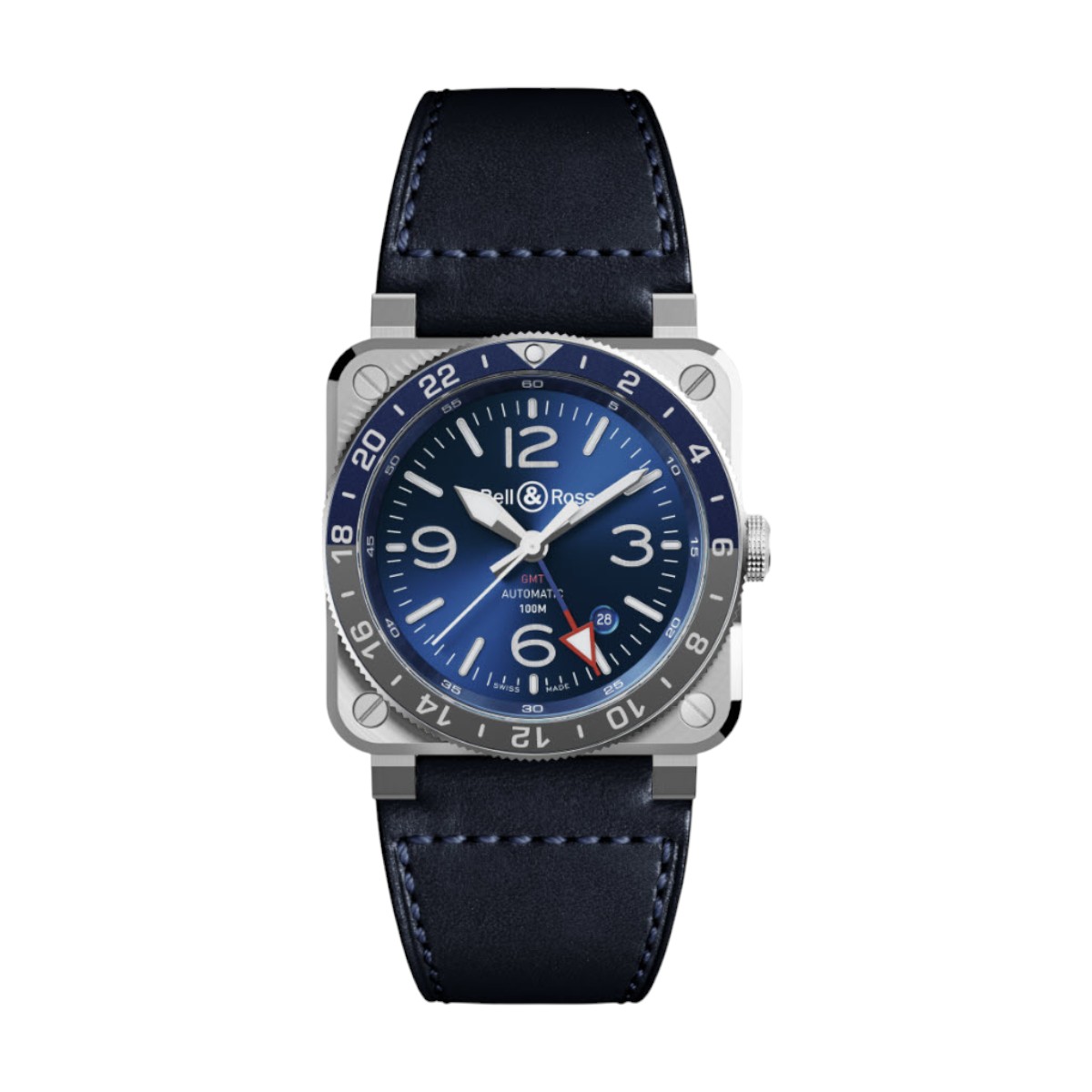 Bell & Ross BR 03-93 GMT 42mm Men's Watch, Blue Dial