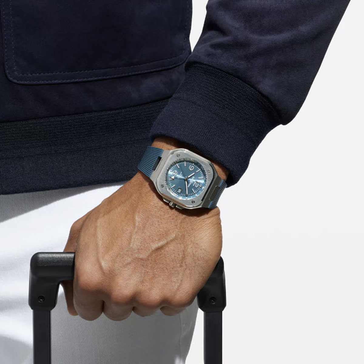 BR 05 GMT 41mm Men's Watch, Blue Sunray Dial