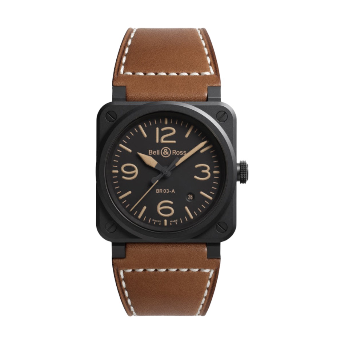 BR 03 Heritage 41mm Men's Watch, Black Dial
