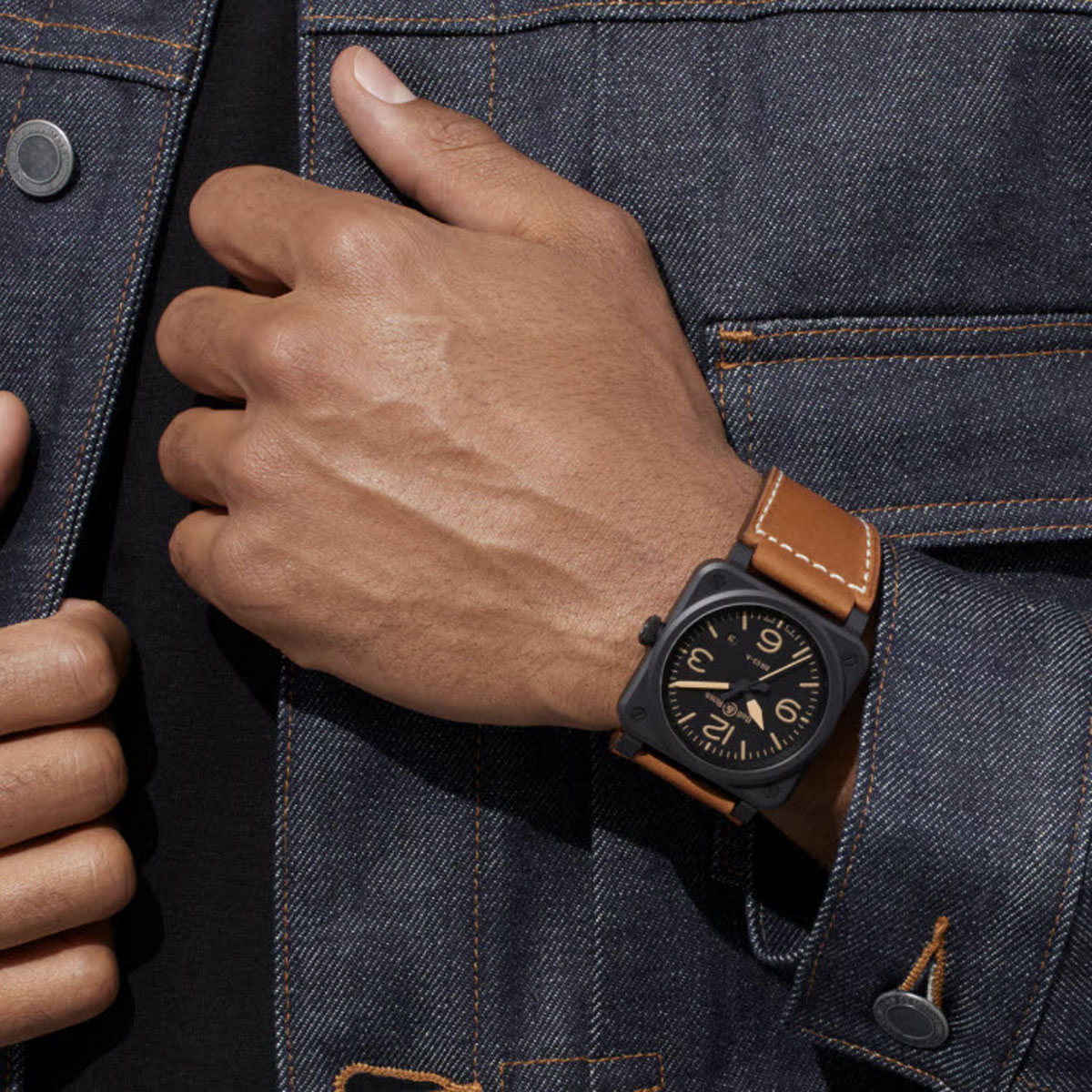 BR 03 Heritage 41mm Men's Watch, Black Dial