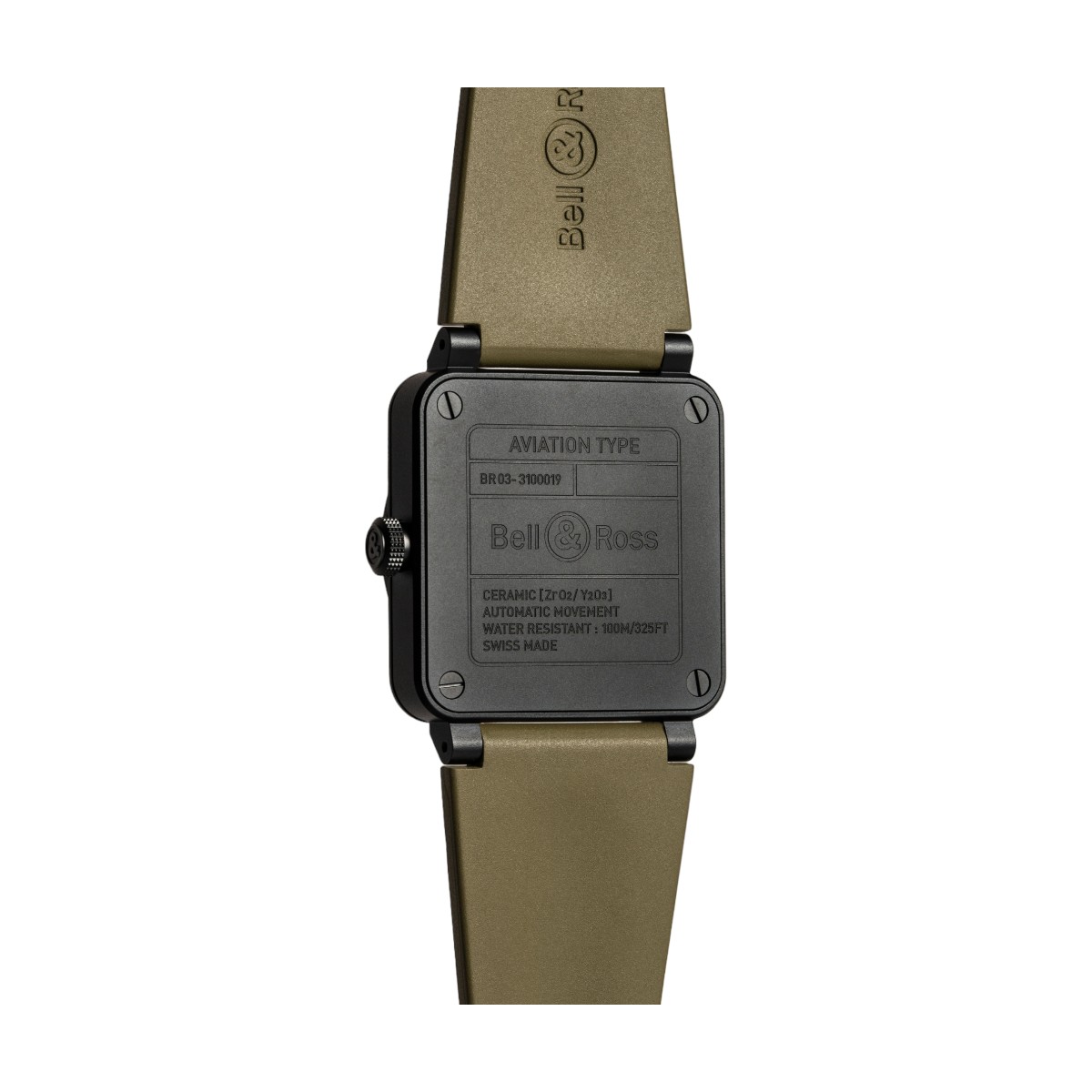 Bell & Ross BR 03 Military Ceramic 41mm Watch, Khaki Dial