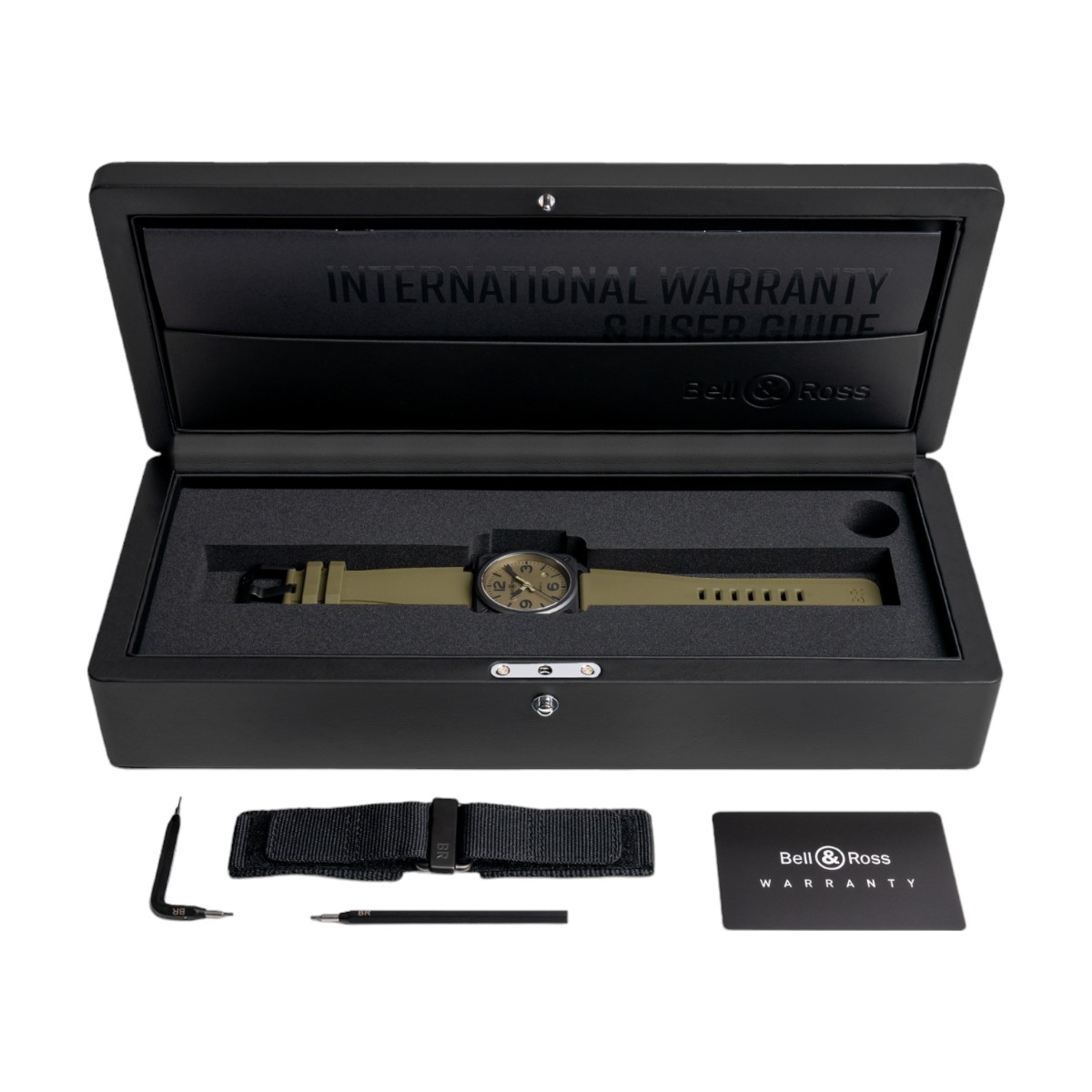 Bell & Ross BR 03 Military Ceramic 41mm Watch, Khaki Dial