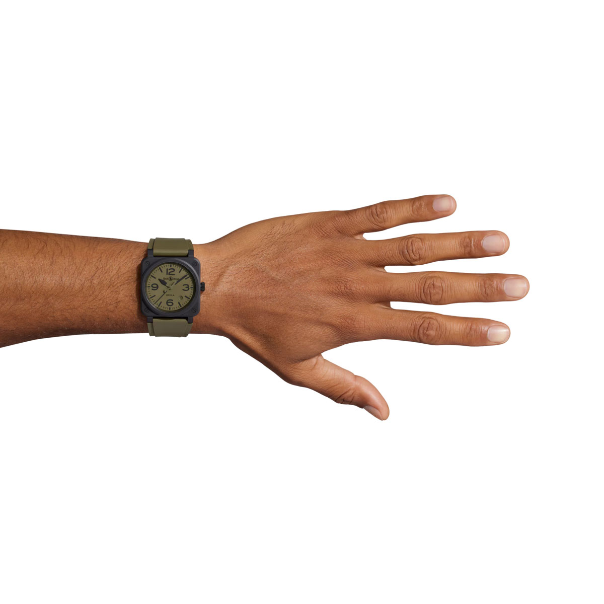 Bell & Ross BR 03 Military Ceramic 41mm Watch, Khaki Dial