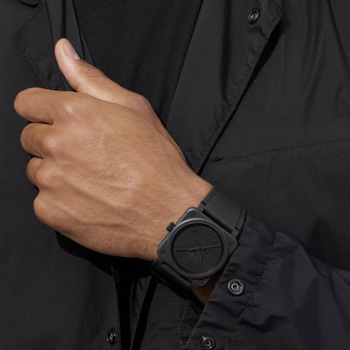 BR 03 Phantom 41mm Men's Watch, Black Dial