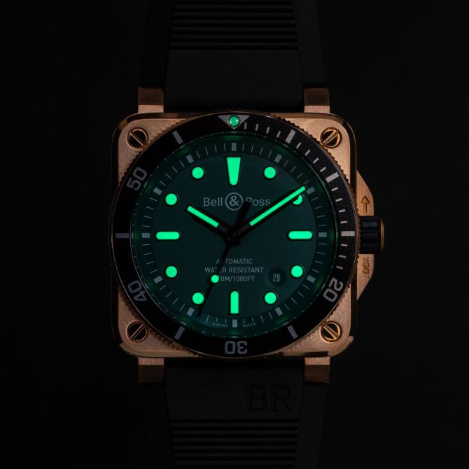 Bell Ross BR 03-92 Diver Black and Green Bronze 42mm Watch