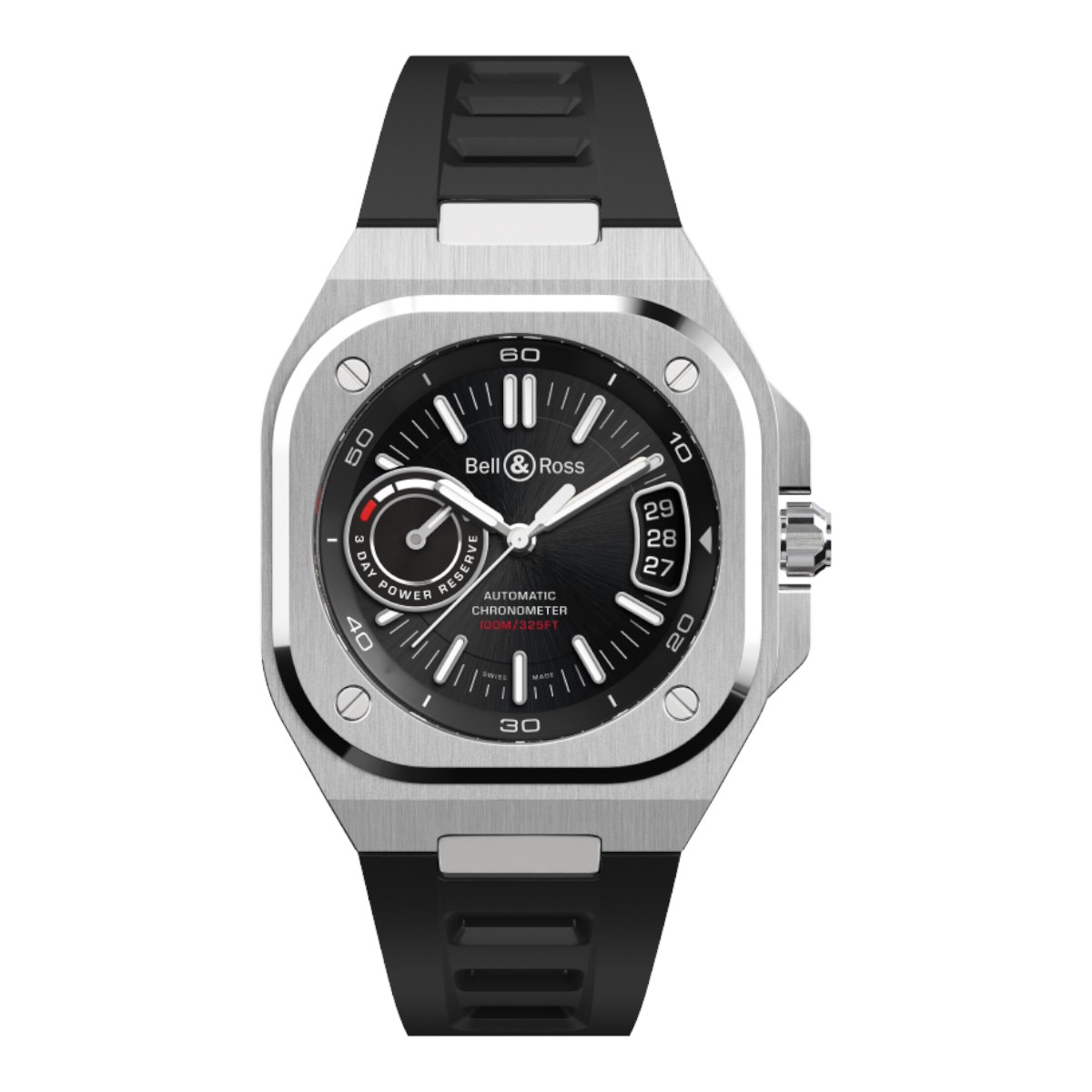 Bell & Ross BR-X5 Black Steel 41mm Men's Watch, Black Dial