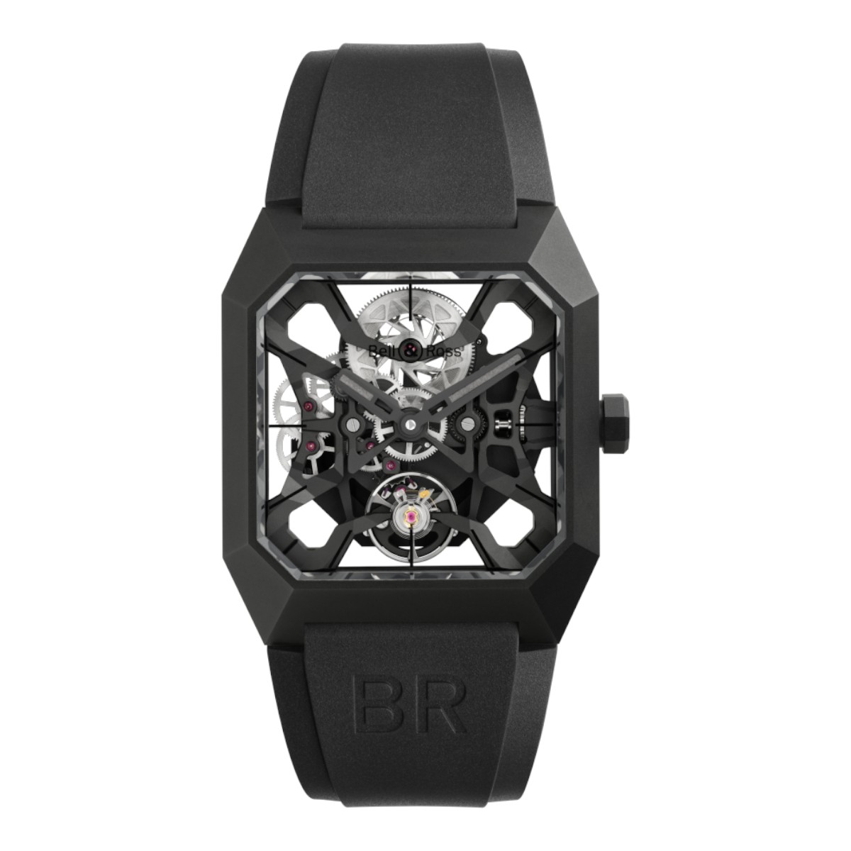 BELL & ROSS BR-03 Cyber Ceramic 42mm Men's Watch, Black Skeleton Dial