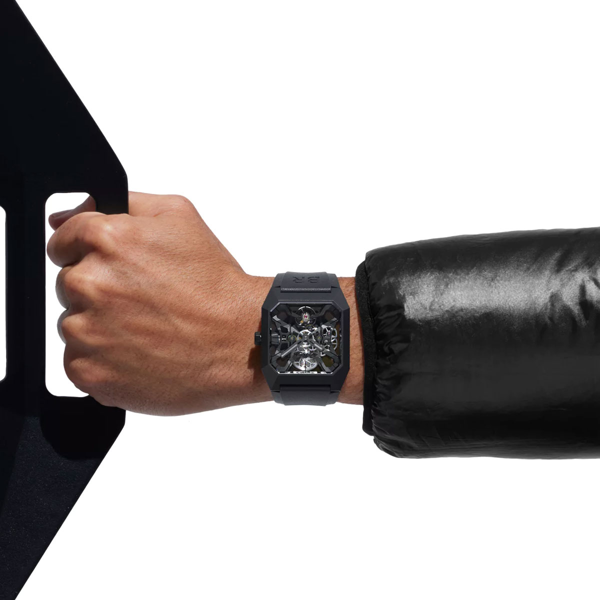 BELL & ROSS BR-03 Cyber Ceramic 42mm Men's Watch, Black Skeleton Dial