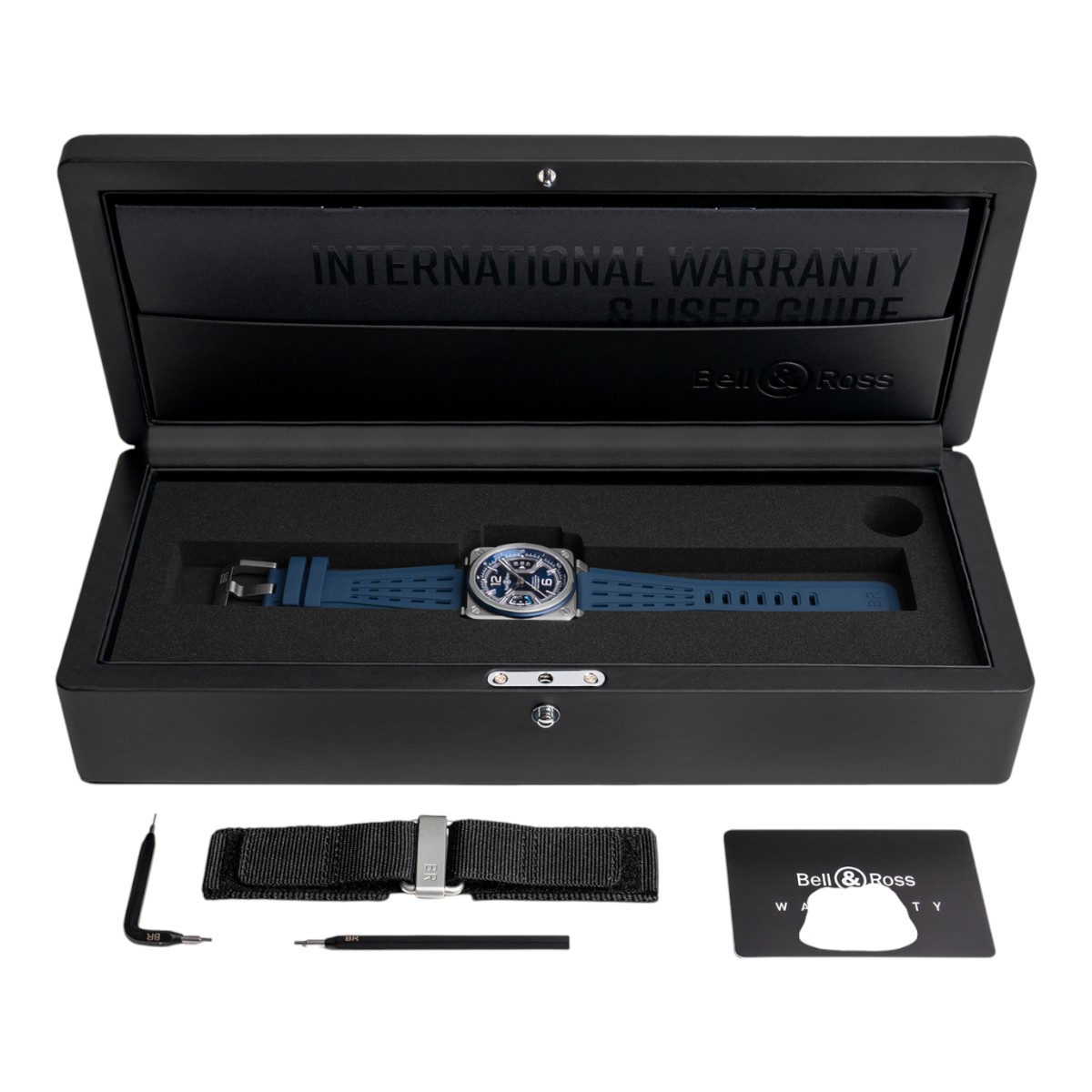 BELL & ROSS BR-X3 Steel 41mm Men's Watch, Blue Dial