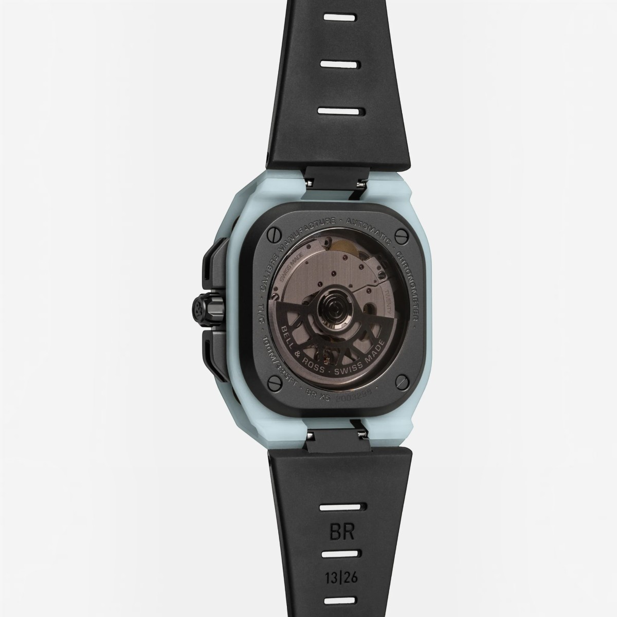 Bell & Ross BR-X5 Blue Lum 41mm Men's Watch, Black and Ice Blue Dial