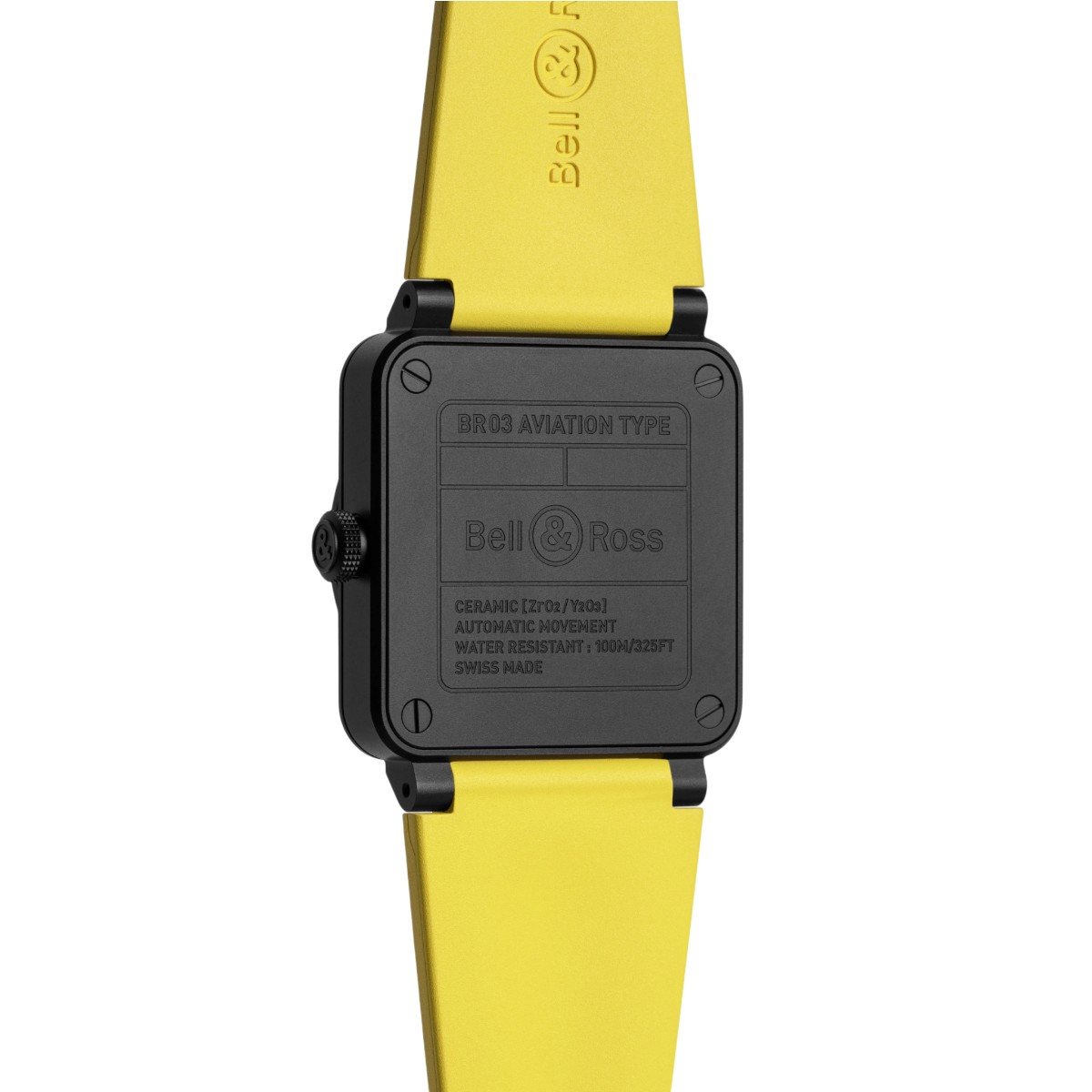 Bell & Ross BR-03 Helipad Automatic 41mm Men's Watch, Black and Yellow Dial