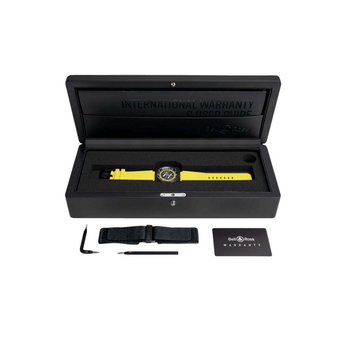 Bell & Ross BR-03 Helipad Automatic 41mm Men's Watch, Black and Yellow Dial
