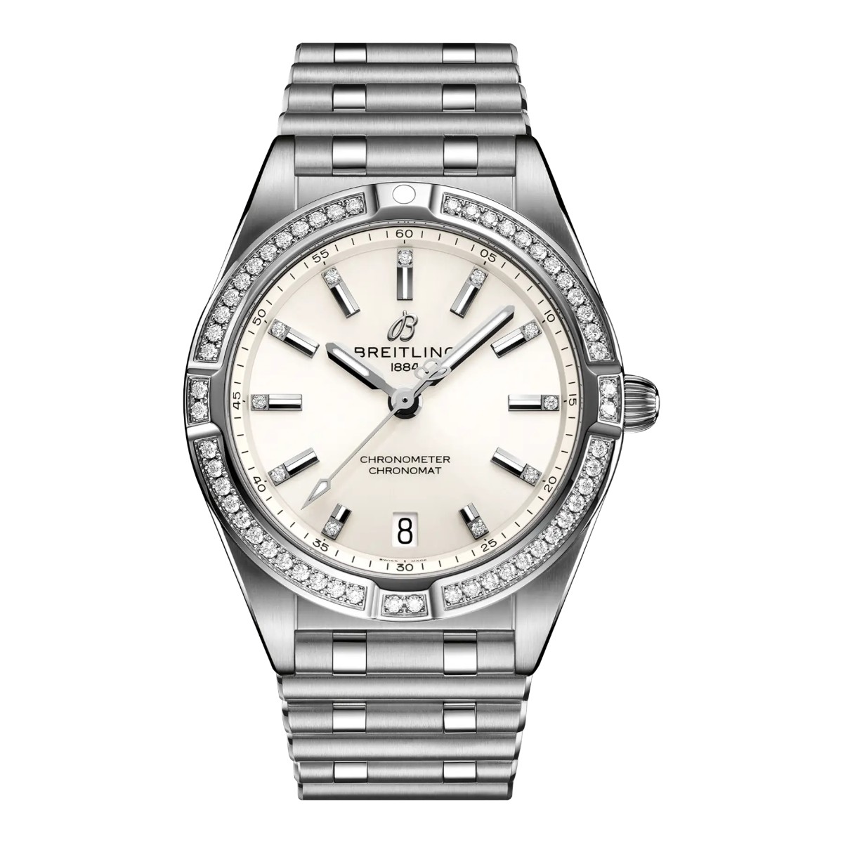 Breitling Chronomat 3mm Women's Watch, Diamond and Ivory Dial