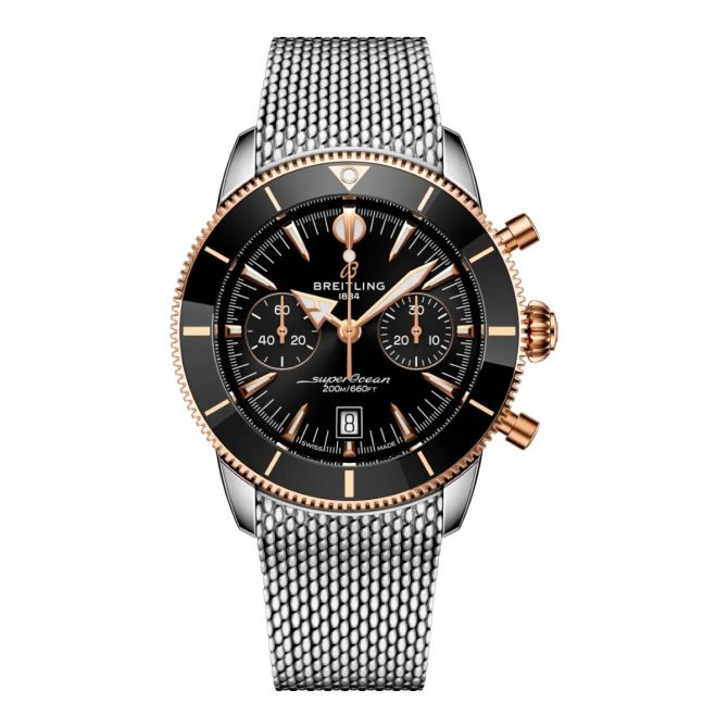 Breitling Superocean Heritage B01 Chronograph 42mm Men's Watch, Black and Red Gold Dial