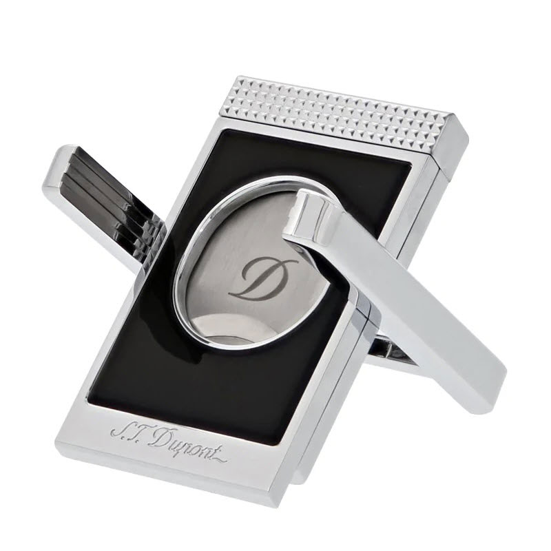 S. T. Dupont Cigar Cutter Stand, Black and Chrome