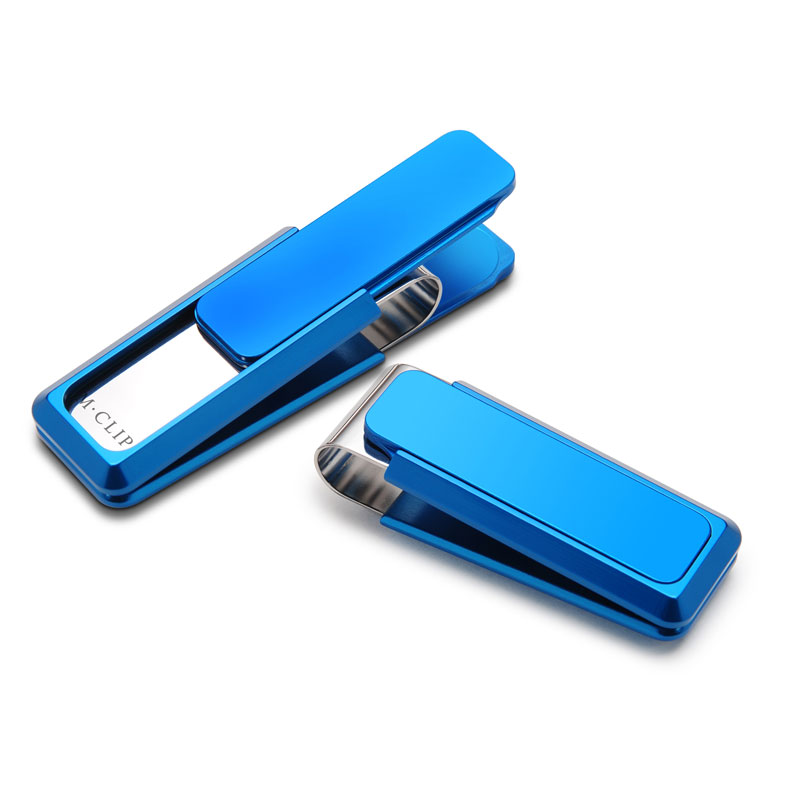 M-Clip Discovery Blue Solid Slide Money Clip