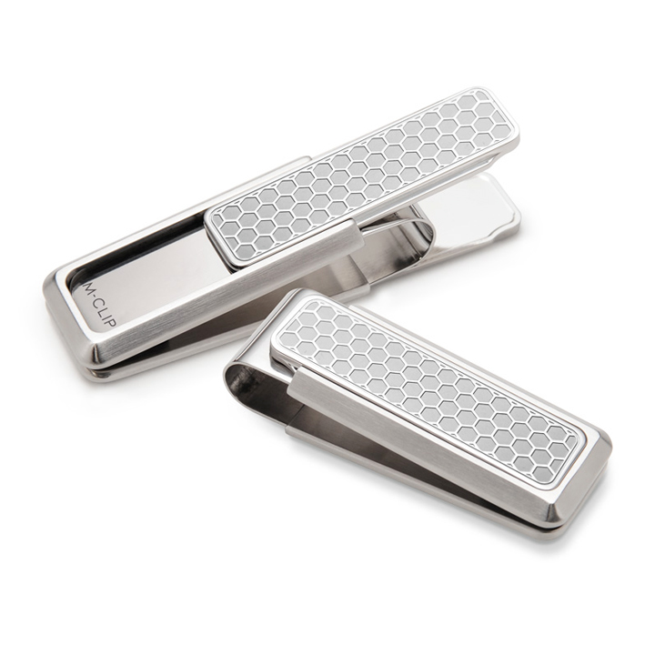 M-Clip Discovery With Etched Honeycomb Money Clip